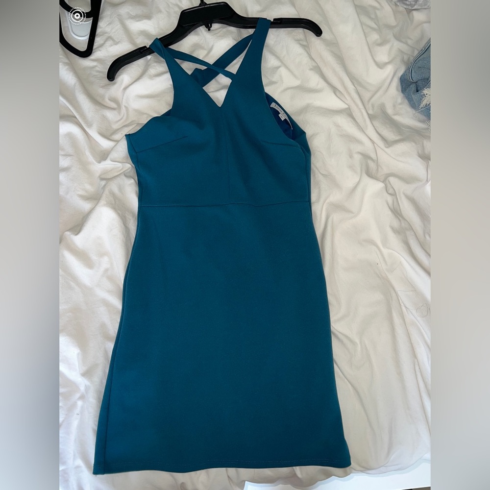 Velvet torch blue mini dress